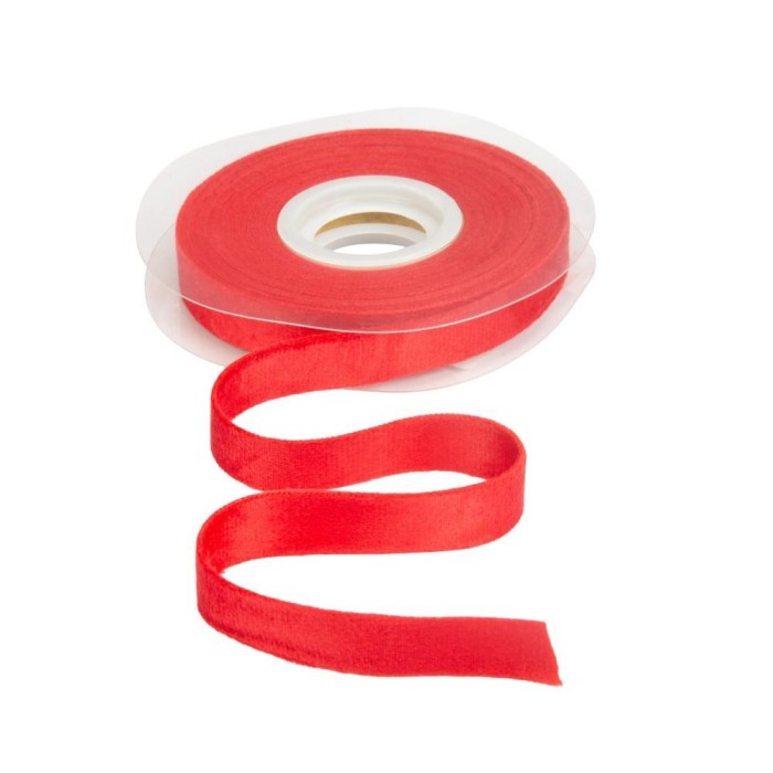 NASTRO VELLUTO DOPPIO MM15 X 7MT ROSSO